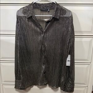 Rafaella Sheer Metallic Blouse